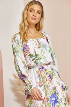 Floral Print Square Neck Dress