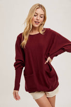 DOLMAN TUNIC KNIT SWEATER WITH POCKET