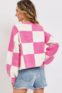 Pink Checker Sweater