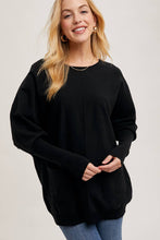 DOLMAN TUNIC KNIT SWEATER WITH POCKET