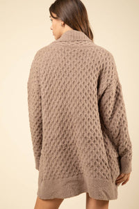 Knit Sweater Cardigan-Mocha