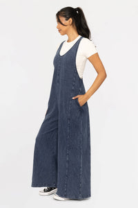 Mineral Wash Wide Leg Jumpsuit