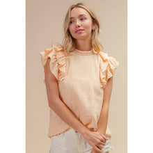 CRINKLE GAUZE FLUTTER TOP