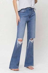 90'S VINTAGE SUPER HIGH RISE FLARE JEANS