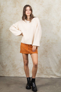 Detail Neck Sweater - Cream