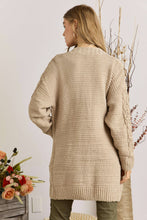 CABLE KNIT CAMEL SWEATER CARDIGAN