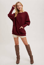 DOLMAN TUNIC KNIT SWEATER WITH POCKET