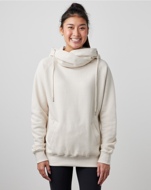Oyster Shell Funnel Neck Pullover