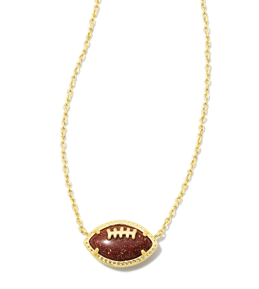 FOOTBALL SHORT PENDANT NECKLACE GOLDSTONE