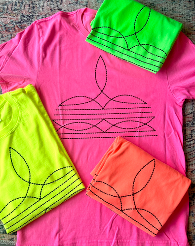 Neon Boot Stitch Tee