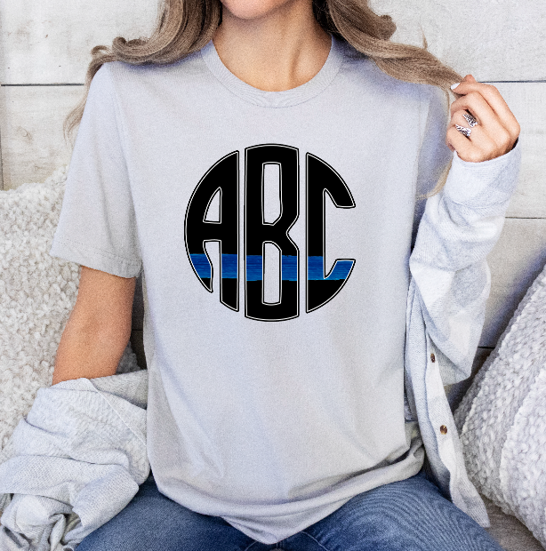 Blue Line Printed Monogram