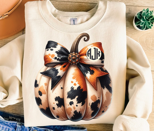 Western Pumpkin Monogram Crewneck