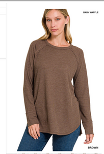 Melage Waffle Long Sleeve Top