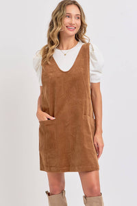 CASUAL OVERALL CORDUROY DRESS