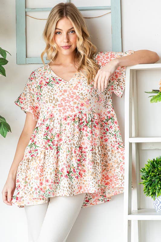 FLORAL TIERED TOP