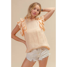 CRINKLE GAUZE FLUTTER TOP