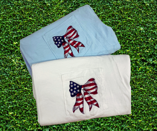 Patriotic Bow Pocket Tee