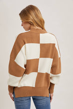 COLOR BLOCK DOLMAN SLEEVED KNIT SWEATER