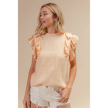 CRINKLE GAUZE FLUTTER TOP