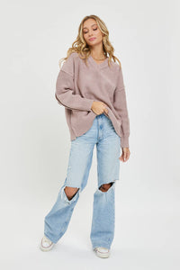 OVERSIZED SWEATER - MAUVE