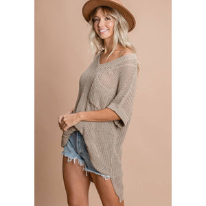 LOOSE FIT LOW GAUGE SWEATER TOP