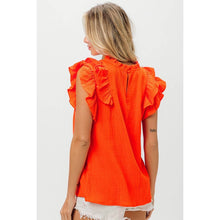 CRINKLE GAUZE FLUTTER TOP