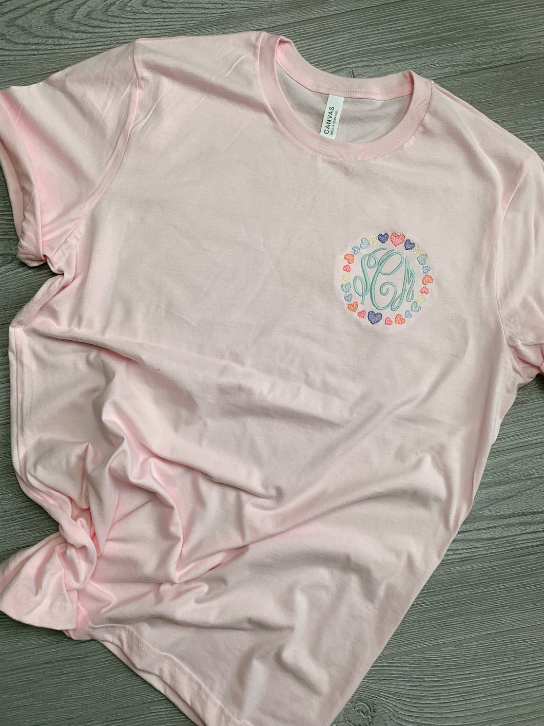 Youth Candy Hearts Monogram Tee