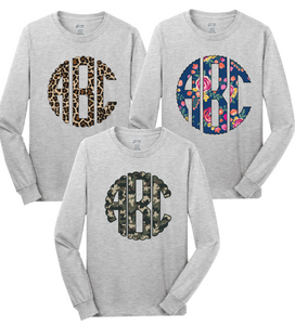 Printed Monogram Long Sleeve Tee